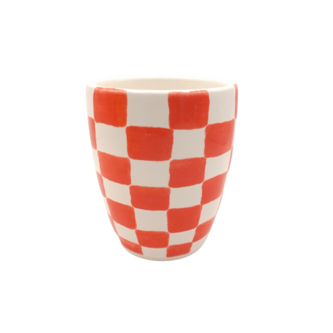Checkered Mug Red